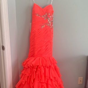 Vibrant color prom dress.